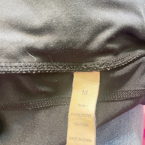 Sylongway High Waisted Black Leggings with Pockets Women's Size Medium - Picture 3 of 5